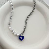 Mode Herzform Glas Perlen Halskette Mit Anhänger 1 Stück main image 2