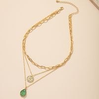 Fashion Round Heart Shape Crystal Alloy Wholesale Necklace main image 5