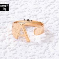 Fashion Letter Alloy Plating Open Ring main image 2