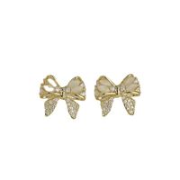 Vintage Style Butterfly Alloy Inlay Artificial Rhinestones Ear Studs main image 4