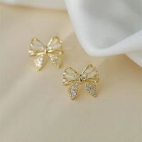 Style Vintage Papillon Alliage Incruster Strass Artificiels Boucles D'oreilles main image 1