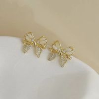 Vintage Style Butterfly Alloy Inlay Artificial Rhinestones Ear Studs main image 2