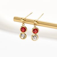 Simple Style Round Alloy Inlaid Zircon Artificial Diamond Earrings main image 1