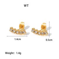 Fashion Geometric Plating Stainless Steel Zircon Gold Plated Ear Studs sku image 1