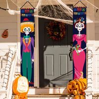 Halloween Door Curtain Hanging Flag Skull Polyester Banner Couplet Decoration main image 3