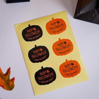 Pumpkin Shape Cartoon Halloween Gift Sealing Sticker sku image 1