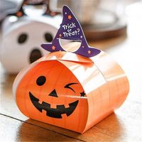 New Halloween White The Frighteners Pumpkin Candy Packing Boxes Portable Mini Paper Bag main image 3