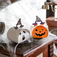New Halloween White The Frighteners Pumpkin Candy Packing Boxes Portable Mini Paper Bag main image 2