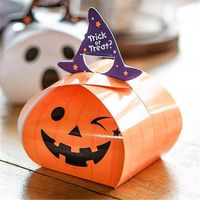 New Halloween White The Frighteners Pumpkin Candy Packing Boxes Portable Mini Paper Bag sku image 1