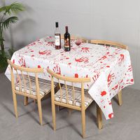 Halloween Bleeding Tablecloth Party Atmosphere Layout Props Blood Handprint Tablecloth Horror Scary Blood Tablecloth Blood Cloth main image 4