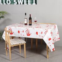 Halloween Bleeding Tablecloth Party Atmosphere Layout Props Blood Handprint Tablecloth Horror Scary Blood Tablecloth Blood Cloth main image 1