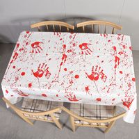 Halloween Bleeding Tablecloth Party Atmosphere Layout Props Blood Handprint Tablecloth Horror Scary Blood Tablecloth Blood Cloth main image 2
