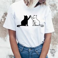 Women's T-shirt Short Sleeve T-shirts Printing Streetwear Cat main image 6