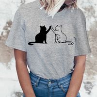 Femmes T-shirt Manche Courte T-shirts Impression Vêtement De Rue Chat main image 2