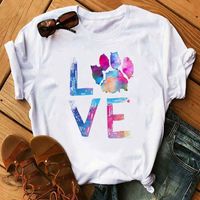 Women's T-shirt Short Sleeve T-shirts Printing Casual Letter American Flag main image 2