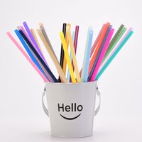Factory Direct Supply 7mm Aperture Straw 28 Color Solid Color Plastic Cup Accessories Pp Straw Non-disposable Band Straw main image 1