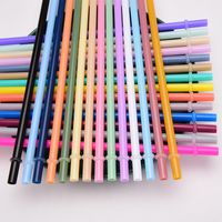 Factory Direct Supply 7mm Aperture Straw 28 Color Solid Color Plastic Cup Accessories Pp Straw Non-disposable Band Straw main image 3