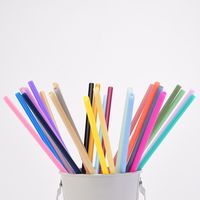 Factory Direct Supply 7mm Aperture Straw 28 Color Solid Color Plastic Cup Accessories Pp Straw Non-disposable Band Straw main image 2