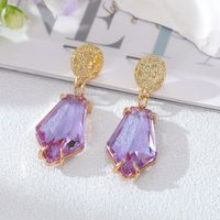 Wholesale Jewelry 1 Pair Retro Geometric Alloy Crystal Drop Earrings main image 2