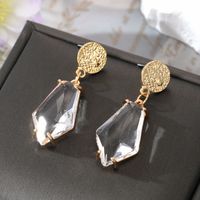 Wholesale Jewelry 1 Pair Retro Geometric Alloy Crystal Drop Earrings sku image 2