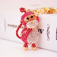 Cute Crystal Diamond Zodiac Monkey Key Chain sku image 1