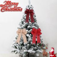 Christmas Bow Knot Flocking Cloth Party Decorative Props main image 2