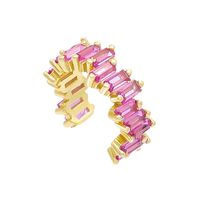 Fashion Geometric Copper Ear Clips Inlay Zircon Copper Earrings 1 Piece sku image 6