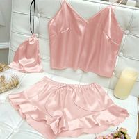 Women's Cute Solid Color Polyester Shorts Sets main image 1