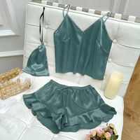 Women's Cute Solid Color Polyester Shorts Sets main image 4