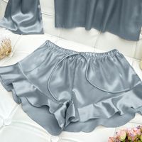 Women's Cute Solid Color Polyester Shorts Sets main image 3