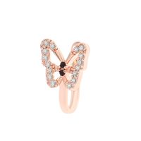 U-shaped Diamond-studded Butterfly Copper Nose Clip Wholesale Nihaojewelry sku image 1