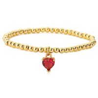 Moda Forma De Corazón Perla De Imitación Cobre Pulsera Enchapado Embutido Circón Pulseras De Cobre sku image 2