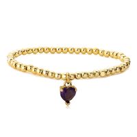 Fashion Heart Shape Imitation Pearl Copper Bracelets Plating Inlay Zircon Copper Bracelets sku image 3