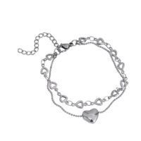 Simple Style Heart Shape Alloy Layered Plating Bracelets 1 Piece main image 5