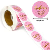 Fashion Bronzing Pink Black Thank You Envelope Decorative Sealed Sticker sku image 1