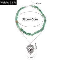 Simple Style Heart Shape Alloy Layered Natural Stone Necklace main image 6