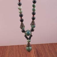Vintage Style Geometric Alloy Resin Beaded Necklace main image 3