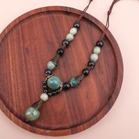 Vintage Style Geometric Alloy Resin Beaded Necklace main image 5