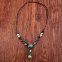 Vintage Style Geometric Alloy Resin Beaded Necklace sku image 1