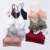 Couleur Unie Soutien-gorge Sans Fil Nylon Spandex Brassière main image 1