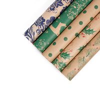 Christmas Leaves Deer Kraft Paper Party Gift Wrapping Supplies main image 2