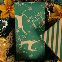 Christmas Leaves Deer Kraft Paper Party Gift Wrapping Supplies main image 4