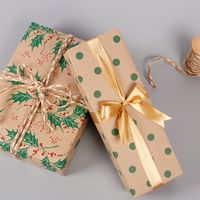 Christmas Leaves Deer Kraft Paper Party Gift Wrapping Supplies main image 3