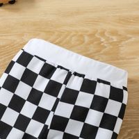 Fashion Letter Checkered Cotton Elastic Waist Pants Sets Baby Clothes main image 7