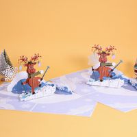 Skiing Elk Christmas New Stereoscopic Greeting Cards Creative Paper Blessing Message Card 3d Pop-up Creative Greeting Card main image 3