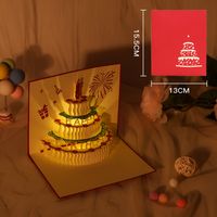 Birthday Greeting Card Music Light 3d 3d Cake Diy Handmade Gift High Sense Blessing Staff Card sku image 16