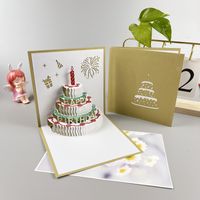 Birthday Greeting Card Music Light 3d 3d Cake Diy Handmade Gift High Sense Blessing Staff Card sku image 5