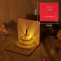 Birthday Greeting Card Music Light 3d 3d Cake Diy Handmade Gift High Sense Blessing Staff Card sku image 13