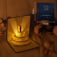Birthday Greeting Card Music Light 3d 3d Cake Diy Handmade Gift High Sense Blessing Staff Card sku image 12
