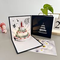Birthday Greeting Card Music Light 3d 3d Cake Diy Handmade Gift High Sense Blessing Staff Card sku image 18